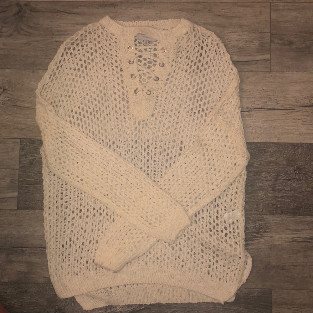 Hayden LA knit lace up sweater!